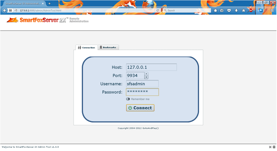 SmartfoxServer2X Admin Panel